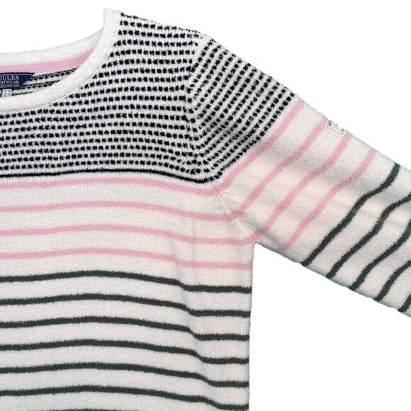 JOULES Womens Chenille Seaham Striped Pullover Jumper US 10 Crew Neck Knit - Picture 7 of 14